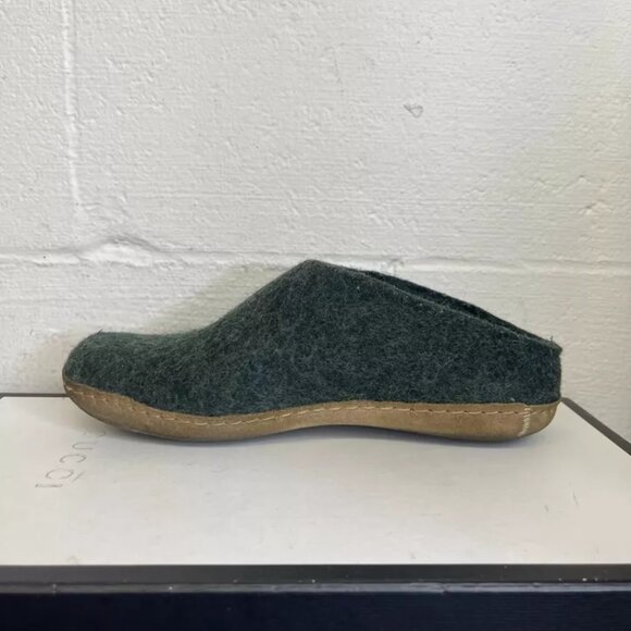 Glerups Slippers Green Wool Slip On Rubber Sole Women's Size 39 EU/ 8.5-9 US - Picture 5 of 12
